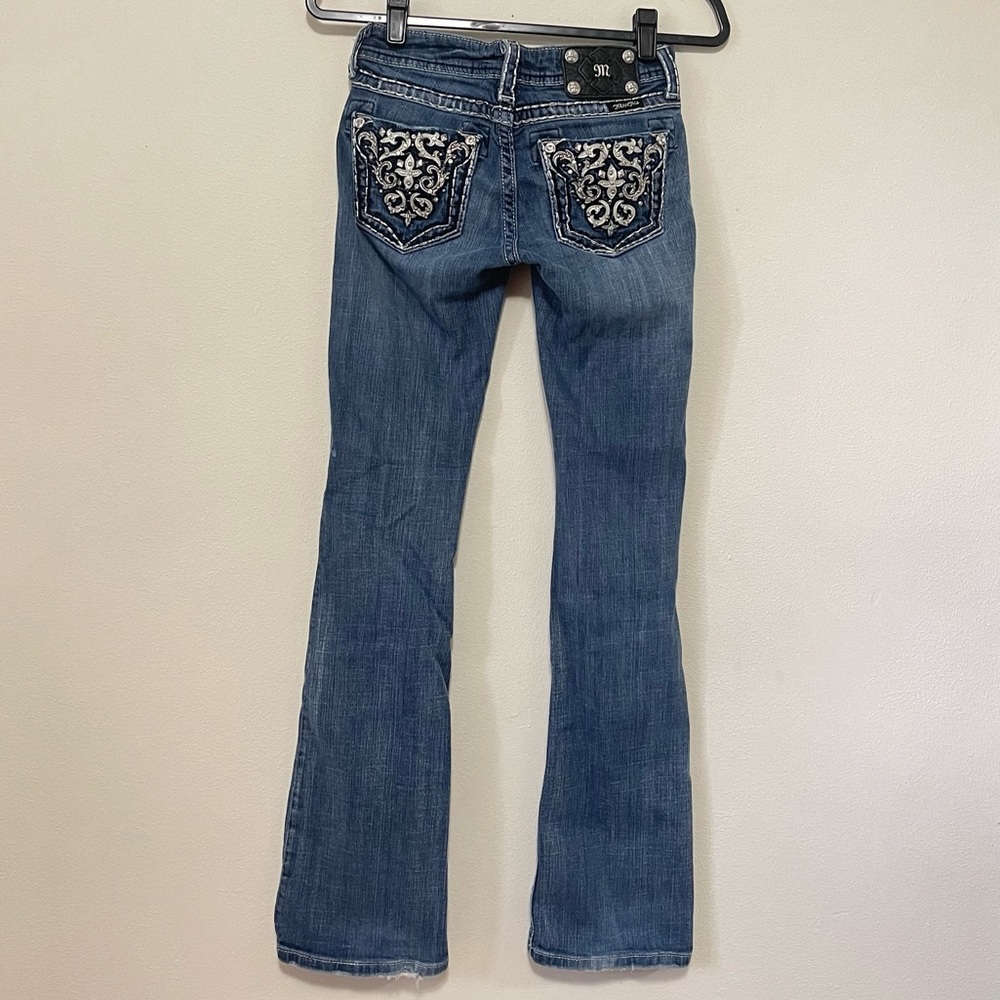 Miss Me Boot Cut Jeans Embellished Rear Pockets Size 26